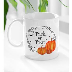 BK 2 Gift Halloween Trick Or Treat Tasarımlı Beyaz Kupa Bardak