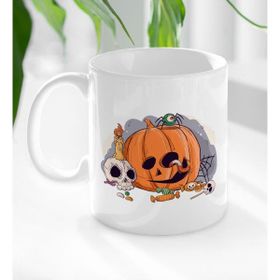 BK 2 Gift Happy Halloween Tasarımlı Beyaz Kupa Bardak