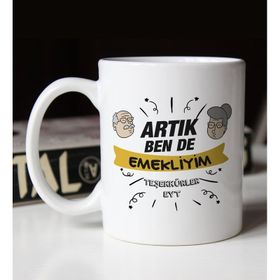 BK 3 Gift Emekli Tasarımlı Beyaz Kupa