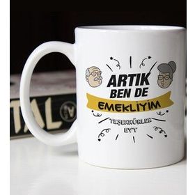 BK 3 Gift Emekli Tasarımlı Beyaz Kupa