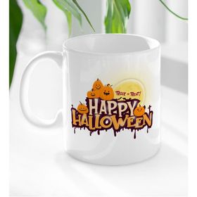 BK 3 Gift Happy Halloween Tasarımlı Beyaz Kupa Bardak