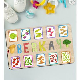 BK 3 Toys Çocuklara Özel Isimli Büyük Boy Ahşap Eğitici Yapboz 50X30 cm Puzzle