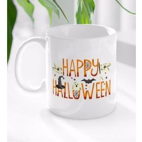 BK 4 Gift Happy Halloween Tasarımlı Beyaz Kupa Bardak
