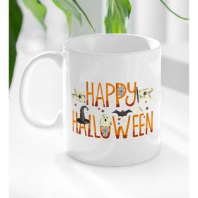 BK 4 Gift Happy Halloween Tasarımlı Beyaz Kupa Bardak