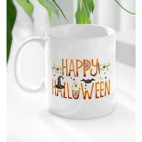 BK 4 Gift Happy Halloween Tasarımlı Beyaz Kupa Bardak