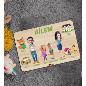 BK 4 Toys Çocuklara Özel Ailem Konseptli 4 Kişilik Ahşap Eğitici Yapboz Puzzle