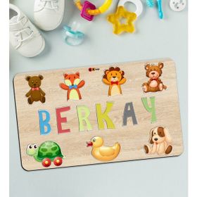 BK 4 Toys Çocuklara Özel Isimli Büyük Boy Ahşap Eğitici Yapboz 50X30 cm Puzzle
