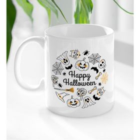 BK 5 Gift Happy Halloween Tasarımlı Beyaz Kupa Bardak