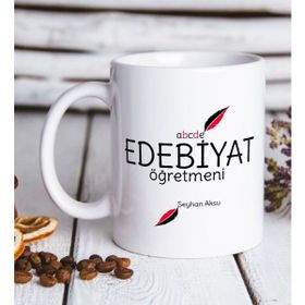 BK 5 Kişiye Özel Edebiyat Öğretmeni Beyaz Kupa Bardak