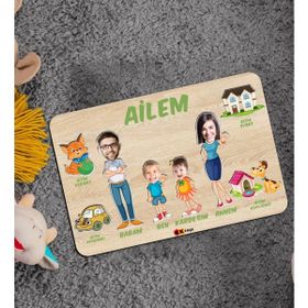BK 5 Toys Çocuklara Özel Ailem Konseptli 4 Kişilik Ahşap Eğitici Puzzle
