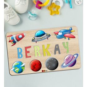 BK 5 Toys Çocuklara Özel İsimli Büyük Boy Ahşap Eğitici Yapboz 50x30 cm Puzzle