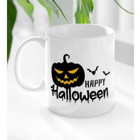 BK 6 Gift Happy Halloween Tasarımlı Beyaz Kupa Bardak