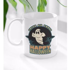 BK 7 Gift Happy Halloween Tasarımlı Beyaz Kupa Bardak