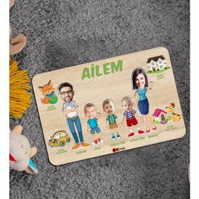 BK 7 Toys Çocuklara Özel Ailem Konseptli 5 Kişilik Ahşap Eğitici Puzzle