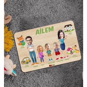 BK 8 Toys Çocuklara Özel Ailem Konseptli 5 Kişilik Ahşap Eğitici Puzzle