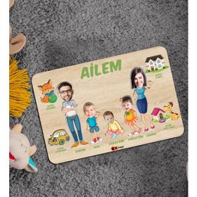 BK 9 Toys Çocuklara Özel Ailem Konseptli 5 Kişilik Ahşap Eğitici Puzzle
