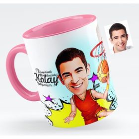 BK Bay Basketbolcu Karikatürlü Pembe Kupa Bardak