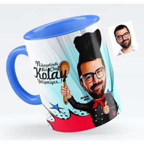 BK Bay Master Chef Karikatürlü Mavi Kupa Bardak