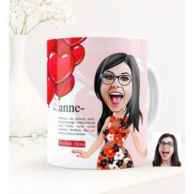BK Beyaz Kişiye Özel Anne Karikatürlü Sihirli Kupa Bardak