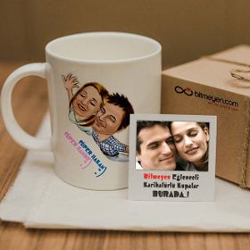 BK Beyaz Kişiye Özel Karikatürlü Kupa Bardak