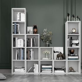 BK Concept 170 cm Beyaz KTP-1223 Raflı Basamaklı Kitaplık