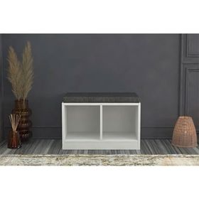 BK Concept AYK-1001 Raflı Puflu Beyaz 65 cm Ayakkabılık