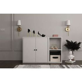 BK Concept AYK-1046-Ç Beyaz 100 cm Raflı Dolaplı Ayakkabılık