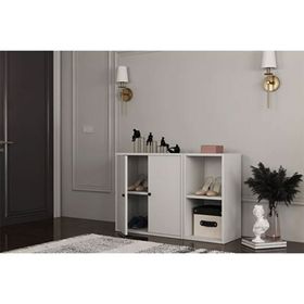 BK Concept AYK-1046-Ç Beyaz 100 cm Raflı Dolaplı Ayakkabılık
