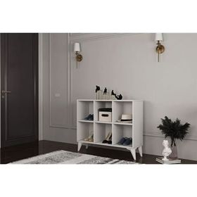 BK Concept AYK-1078 Ayaklı Raflı Beyaz Ayakkabılık