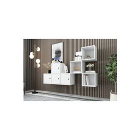BK Concept Beyaz 202 cm DRS-1016-Ç 4 Kapaklı Duvara Monte Ayaksız Dresuar