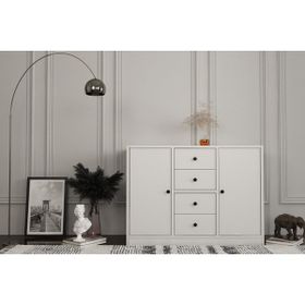 BK Concept Beyaz 97 cm ÇA-D-1075-Ç Kapaklı Çekmeceli Çok Amaçlı Dolap
