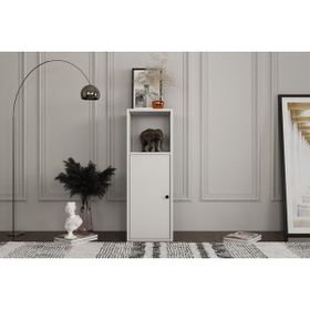 BK Concept ÇA-D-1002-Ç Beyaz 35 cm Kapaklı Raflı Çok Amaçlı Dolap