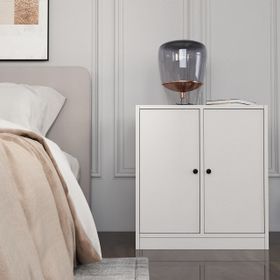 BK Concept Çıtasız KMD-1029-Ç Raflı İki Kapaklı Beyaz Komidin