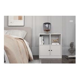 BK Concept Çıtasız KMD-1031-Ç Raflı İki Kapaklı Beyaz Komidin