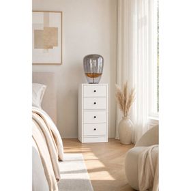 BK Concept Çıtasız KMD-1039-Ç Dört Çekmeceli Beyaz Komidin