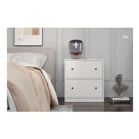 BK Concept Çıtasız KMD-1043-Ç İki Çekmeceli Beyaz Komidin