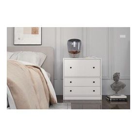 BK Concept Çıtasız KMD-1044-Ç İki Çekmeceli Kapaklı Beyaz Komidin