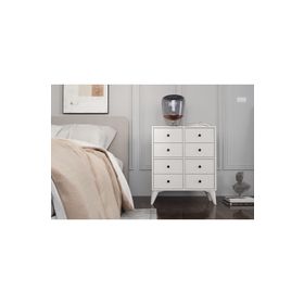 BK Concept Çıtasız KMD-1057-Ç Ayaklı Sekiz Çekmeceli Beyaz Komidin