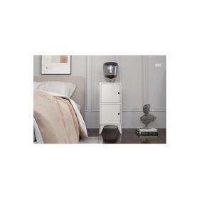 BK Concept Çıtasız KMD-1064-Ç 2 Kapaklı Ayaklı Beyaz Komidin