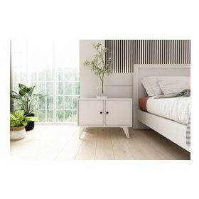 BK Concept Çıtasız KMD-1070-Ç 2 Kapaklı Ayaklı Beyaz Komidin