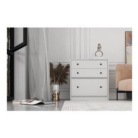 BK Concept Çıtasız ŞFN-1044-Ç İki Çekmeceli Kapaklı Beyaz Şifonyer