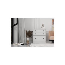 BK Concept Çıtasız ŞFN-1044-Ç İki Çekmeceli Kapaklı Beyaz Şifonyer