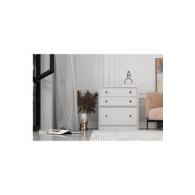BK Concept Çıtasız ŞFN-1044-Ç İki Çekmeceli Kapaklı Beyaz Şifonyer