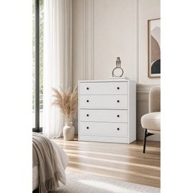 BK Concept Çıtasız ŞFN-1045-Ç Dört Çekmeceli Beyaz Şifonyer