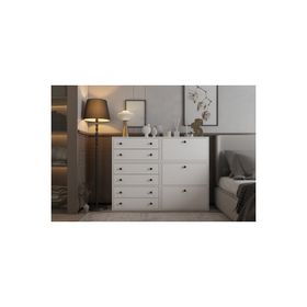 BK Concept Çıtasız ŞFN-1050-Ç Altı Çekmeceli Üç Kapaklı Beyaz Şifonyer