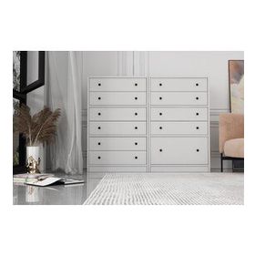 BK Concept Çıtasız ŞFN-1053-Ç On Çekmeceli Kapaklı Beyaz Şifonyer