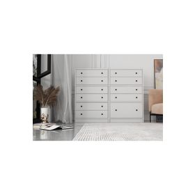 BK Concept Çıtasız ŞFN-1053-Ç On Çekmeceli Kapaklı Beyaz Şifonyer