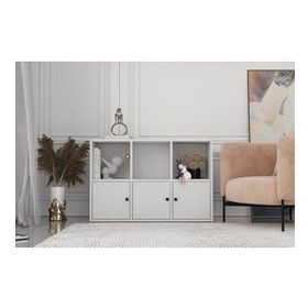 BK Concept Çıtasız ŞFN-1057-Ç Üç Kapaklı Raflı Beyaz Şifonyer
