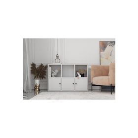 BK Concept Çıtasız ŞFN-1057-Ç Üç Kapaklı Raflı Beyaz Şifonyer