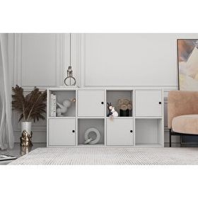 BK Concept Çıtasız ŞFN-1066-Ç Dört Kapaklı Raflı Beyaz Şifonyer